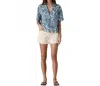 Patagonia Women's Tidal Threads Shirt In Bees And Flowers: Still Blue In Blue