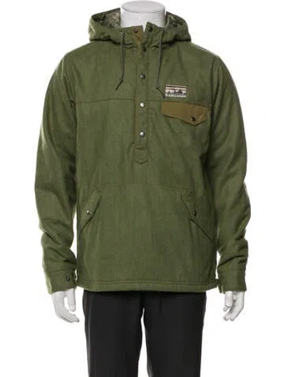 Pre-owned Patagonia Wool Graphic Print Parka In Green