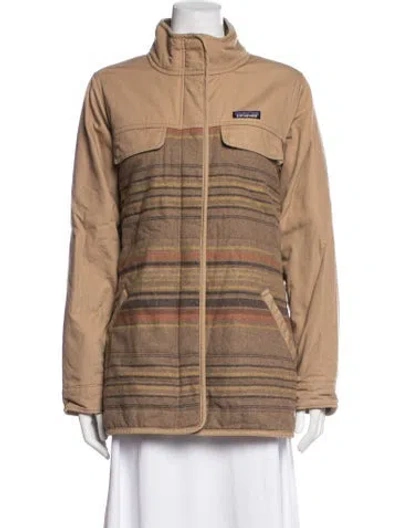 Pre-owned Patagonia Wool Striped Jacket In Neutrals