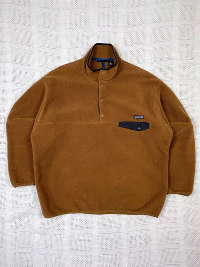 Pre-owned Patagonia X Vintage 1995 Patagonia Synchilla Snap T Fleece Pullover Sweater In Brown