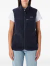 Patagonia Fleece Vest With High Collar And Pockets In Blue