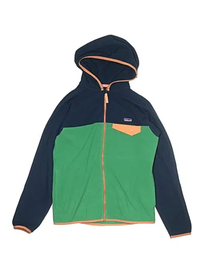 Pre-owned Patagonia Kids' Zip Up Hoodie In Green