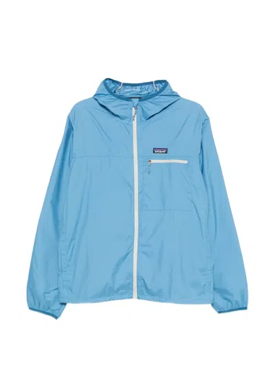 Patagonia Lightweight Hooded Jacket Chest Pocket Cuffs In Blue