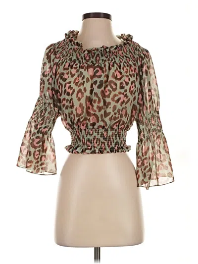 Pre-owned Patbo 3/4 Sleeve Blouse In Brown