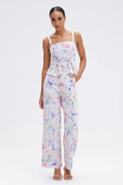 Patbo Amaryllis Embroidered Peplum Top In White