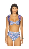 Patbo Amaryllis Flutter Bikini Top In Blue