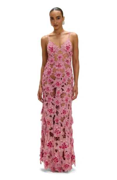 Patbo Amelia Embroidery Maxi Dress In Pink