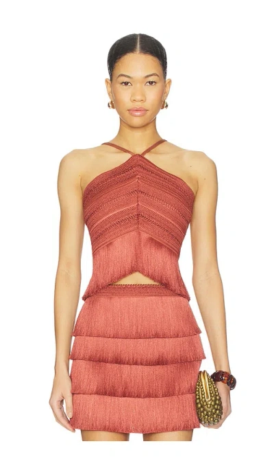 Patbo Amethyst Fringe Top In Pink