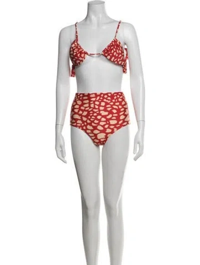Pre-owned Patbo Animal Print Bikini In Orange