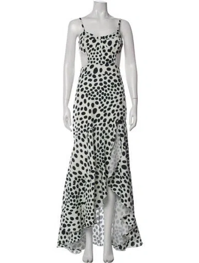Pre-owned Patbo Animal Print Long Dress In Neutral