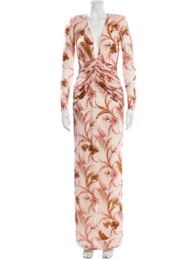 Pre-owned Patbo Animal Print Long Dress W/ Tags In Pink