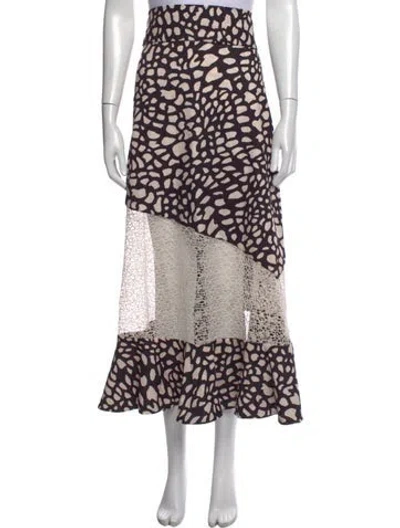Pre-owned Patbo Animal Print Long Skirt In Multicolor