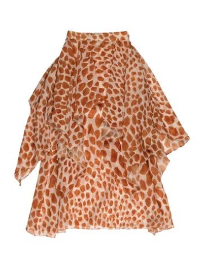 Pre-owned Patbo Animal Print Mini Skirt In Orange