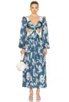 Patbo Embellished Artichoke Print Maxi Dress In Blue
