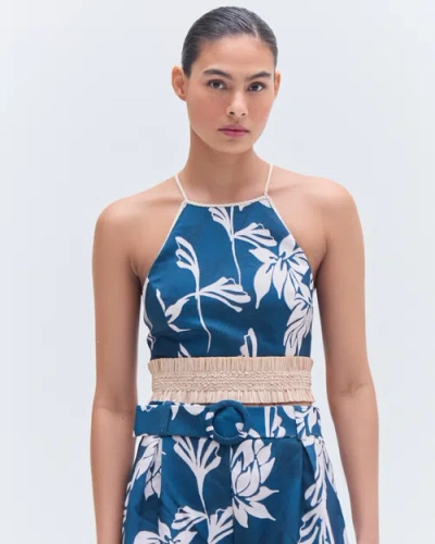 Patbo Artichoke Halterneck Top In Dark Blue