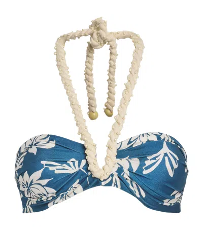 Patbo Artichoke Print Bikini Top In Blue