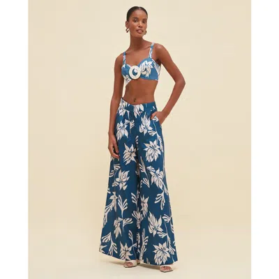 Patbo Artichoke Wide Leg Pant In Dark Blue