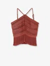 Patbo Asymmetrical Top With Fringes In Brown