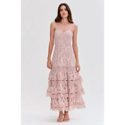 PATBO PATBO AURA LACE FLUTTER MIDI DRESS