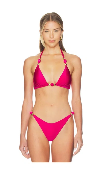 Patbo Aurora Lycra Halterneck Bikini Top In Pink