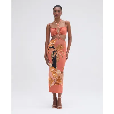 Patbo Bananier Midi Dress In Peach