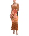 Patbo Bananier Rope Trim Maxi Dress In Peach