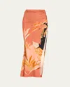 Patbo Bananier Ruched Maxi Skirt In Peach