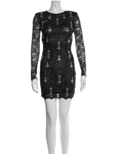 Pre-owned Patbo Bateau Neckline Mini Dress W/ Tags In Black