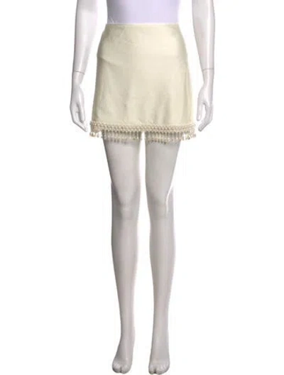 Pre-owned Patbo Beaded Accents Mini Skirt In Neutrals