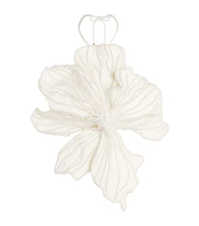 Patbo Beaded Flower Top In White