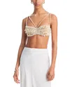 Patbo Beaded Seashell Bralette In Beige