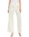Patbo Beaded Wide Leg Jean In White