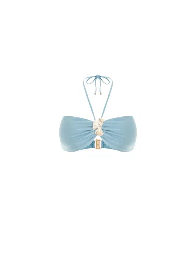 Patbo Shell-embellished Bandeau Bikini Top In Blue