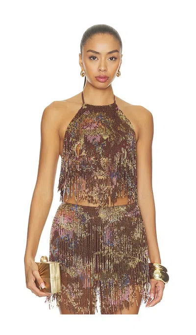 Patbo Boho Print Top In Brown