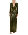 Patbo Bossa Sequined Gown In Green