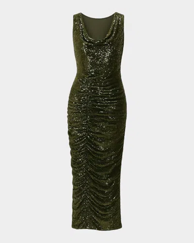 Patbo Bossa Sequined Sheath Midi Dress In Green