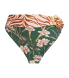 Patbo Botanic Retro High Waist Bikini Bottoms Dark Green In Green
