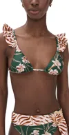 Patbo Botanic Retro Bikini Top In Green