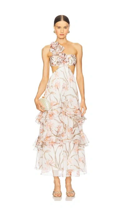 Patbo Botanic Retro Flower Applique Beach Dress