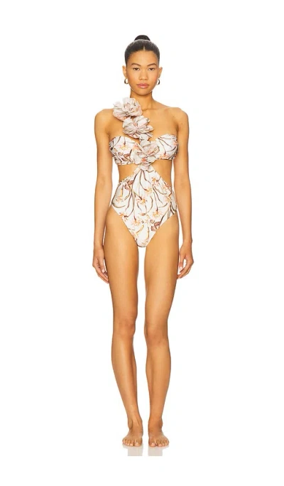 Patbo Botanic Retro Flower Applique One Piece