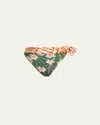 Patbo Botanic Retro High Waist Bikini Bottoms Dark Green In Green