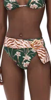 Patbo Botanic Retro High Waist Bikini Bottoms Dark Green In Green