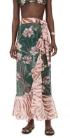 Patbo Bonatic Retro Wrap Skirt In Green
