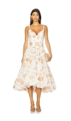 Patbo Botanical Midi Dress In White