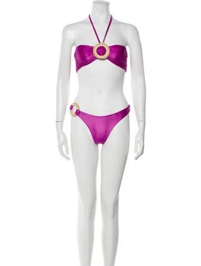 Pre-owned Patbo Bow Accents Bikini In Multi