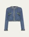 Patbo Braided Denim Jacket In Denim