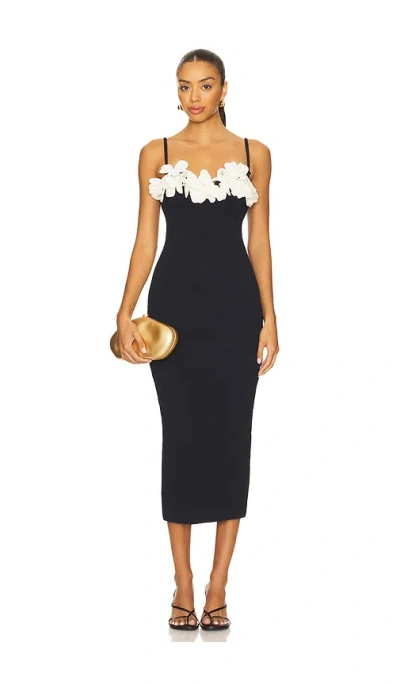 Patbo Breeze Jacquard Colorblock Midi Dress In Black