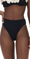 Patbo Breeze Jacquard High Waist Bikini Bottoms Black In Black