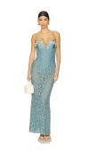 Patbo Camila Coelho Crochet Embroidered Maxi Dress In Slate