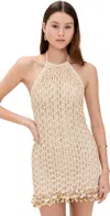 Patbo Camila Coelho Mesh Mini Dress Off White In Off White